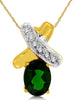 1.37CT DIAMOND & AAA RUSSALITE 14KT YELLOW GOLD 3D OVAL & ROUND X LOVE PENDANT