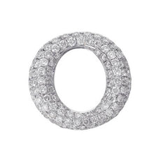 1.36CT DIAMOND 14KT WHITE GOLD 3D PAVE MULTI ROW CIRCLE OF LIFE FLOATING PENDANT