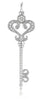 .28CT DIAMOND 14K WHITE GOLD CLASSIC KEY TO YOUR HEART FILIGREE FLOATING PENDANT