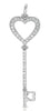 .44CT DIAMOND 14KT WHITE GOLD CLASSIC ROUND KEY TO YOUR HEART FLOATING PENDANT