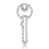 .53CT DIAMOND 14KT WHITE GOLD 3D MODERN KEY TO YOUR HEART FUN FLOATING PENDANT