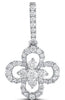.36CT DIAMOND 14KT WHITE GOLD 3D 4 LEAF CLOVER FLOWER CLASSIC FLOATING PENDANT