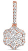 .45CT DIAMOND 14K ROSE GOLD CLASSIC ROUND INVISIBLE FLOWER HALO FLOATING PENDANT