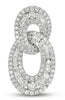 .99CT DIAMOND 14KT WHITE GOLD 3D CLASSIC 3 ROW OVAL LOVE KNOT FLOATING PENDANT