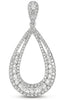 .99CT DIAMOND 14KT WHITE GOLD OPEN TEAR DROP GRADUATING JOURNEY FLOATING PENDANT