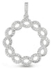 ESTATE .58CT DIAMOND 14KT WHITE GOLD 3D INFINITY CIRCLE OF LIFE FLOATING PENDANT