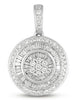 .84CT DIAMOND 14KT WHITE GOLD ROUND & BAGUETTE FLOWER BALLERINA FLOATING PENDANT