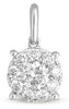 ESTATE .41CT DIAMOND 14K WHITE GOLD SOLITAIRE CLUSTER INVISIBLE FLOATING PENDANT