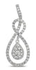 .45CT DIAMOND 14KT WHITE GOLD CLUSTER TEAR DROP INFINITY LOVE FLOATING PENDANT