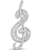 LARGE 1.18CT DIAMOND 14KT WHITE GOLD SIGNATURE MUSICAL NOTE FUN FLOATING PENDANT