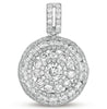 LARGE 1.60CT DIAMOND 14KT WHITE GOLD FLOWER MULTI ROW CHANNEL FLOATING PENDANT