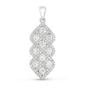 ESTATE 1.12CT DIAMOND 14K WHITE GOLD 3D TRIPLE INFINITY JOURNEY FLOATING PENDANT