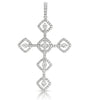 ESTATE LARGE .76CT DIAMOND 14KT WHITE GOLD 3D MULTI SQUARE CLASSIC CROSS PENDANT