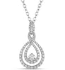 ESTATE .68CT DIAMOND 14KT WHITE GOLD SOLITAIRE DOUBLE TEAR DROP INFINITY PENDANT