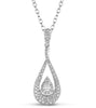 .66CT DIAMOND 14KT WHITE GOLD 3D SOLITAIRE INVISIBLE TEAR DROP INFINITY PENDANT