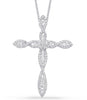 ESTATE LARGE .81CT DIAMOND 14KT WHITE GOLD 3D DOUBLE INFINITY CROSS PENDANT