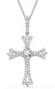 ESTATE .64CT DIAMOND 14KT WHITE GOLD 3D CLASSIC CROSS FLOATING PENDANT