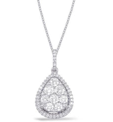 .80CT DIAMOND 14KT WHITE GOLD 3D CLASSIC ROUND INVISIBLE HALO FLOATING PENDANT