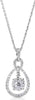 ESTATE .63CT DIAMOND 14K WHITE GOLD 3D CLUSTER FLOWER TEAR DROP FLOATING PENDANT