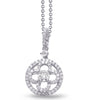 ESTATE .46CT DIAMOND 14K WHITE GOLD SOLITAIRE 4 LEAF CLOVER ROUND FLOWER PENDANT