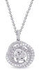 ESTATE .87CT DIAMOND 14KT WHITE GOLD 3D TRINITY LOVE KNOT FUN FLOATING PENDANT