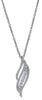 ESTATE .38CT DIAMOND 14KT WHITE GOLD 3D CLASSIC DOUBLE LEAF FLOATING PENDANT
