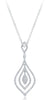 .45CT DIAMOND 14KT WHITE GOLD 3D PAVE CLASSIC DOUBLE TEAR DROP FLOATING PENDANT