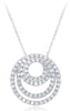 ESTATE .45CT DIAMOND 14K WHITE GOLD MULTI CIRCULAR DOUBLE SWIRL FLOATING PENDANT