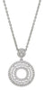 ESTATE .57CT DIAMOND 14KT WHITE GOLD CLASSIC MULTI ROW CIRCULAR FLOATING PENDANT