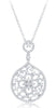 LARGE 1.13CT DIAMOND 14K WHITE GOLD OPEN FILIGREE 4 LEAF CLOVER FLOATING PENDANT