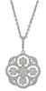 LARGE .92CT DIAMOND 14KT WHITE GOLD MULTI FLOWER CLUSTER LOVE FLOATING PENDANT
