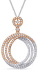 LARGE .68CT DIAMOND 14KT ROSE GOLD 3D CIRCULAR INTERTWINING TRINITY FUN PENDANT