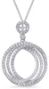 LARGE .68CT DIAMOND 14KT WHITE GOLD 3D CIRCULAR INTERTWINING TRINITY FUN PENDANT