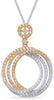 LARGE .68CT DIAMOND 14KT YELLOW GOLD CIRCULAR INTERTWINING TRINITY FUN PENDANT