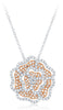 LARGE .69CT DIAMOND 14KT ROSE GOLD 3D MULTI HEART FLOWER LOVE FLOATING PENDANT