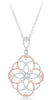 LARGE 1.14CT DIAMOND 14KT WHITE & ROSE GOLD MULTI CIRCULAR OPEN FILIGREE PENDANT