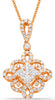 .72CT DIAMOND 14K ROSE GOLD 3D ROUND INVISIBLE OPEN FILIGREE FLOWER LOVE PENDANT