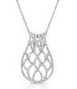 ESTATE .79CT DIAMOND 14KT WHITE GOLD 3D CLASSIC TEAR DROP INFINITY LOVE PENDANT