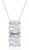 .30CT DIAMOND 14KT WHITE GOLD TWO STONE ROUND CRISS CROSS LOVE FLOATING PENDANT