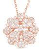 LARGE 2.27CT DIAMOND 14K ROSE GOLD MULTI HEART INVISIBLE FLOWER FLOATING PENDANT