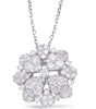 LARGE 2.27CT DIAMOND 14K WHITE GOLD 3D MULTI HEART INVISIBLE FLOWER LOVE PENDANT