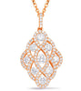 LARGE 1.16CT DIAMOND 14K ROSE GOLD MULTI INFINITY ETOILE FLOWER FLOATING PENDANT