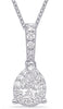 .30CT DIAMOND 14KT WHITE GOLD ROUND & PEAR SHAPE CLUSTER TEAR DROP HALO PENDANT