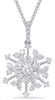 ESTATE 1.12CT DIAMOND 14KT WHITE GOLD 3D CLASSIC SNOWFLAKE LOVE FLOATING PENDANT