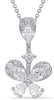 ESTATE .56CT DIAMOND 14K WHITE GOLD 3D ROUND & PEAR SHAPE BUTTERFLY LOVE PENDANT