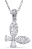 .59CT DIAMOND 14KT WHITE GOLD ROUND MARQUISE & PEAR SHAPE BUTTERFLY LOVE PENDANT