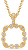 .42CT DIAMOND 14KT YELLOW GOLD 3D ROUND & MARQUISE SHAPE OPEN SQUARE FUN PENDANT