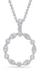 .51CT DIAMOND 14KT WHITE GOLD 3D ROUND & MARQUISE SHAPE CIRCLE OF LIFE PENDANT
