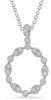 .39CT DIAMOND 14KT WHITE GOLD ROUND & MARQUISE SHAPE OPEN CIRCULAR OVAL PENDANT
