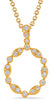 .39CT DIAMOND 14KT YELLOW GOLD ROUND & MARQUISE SHAPE OPEN CIRCULAR OVAL PENDANT